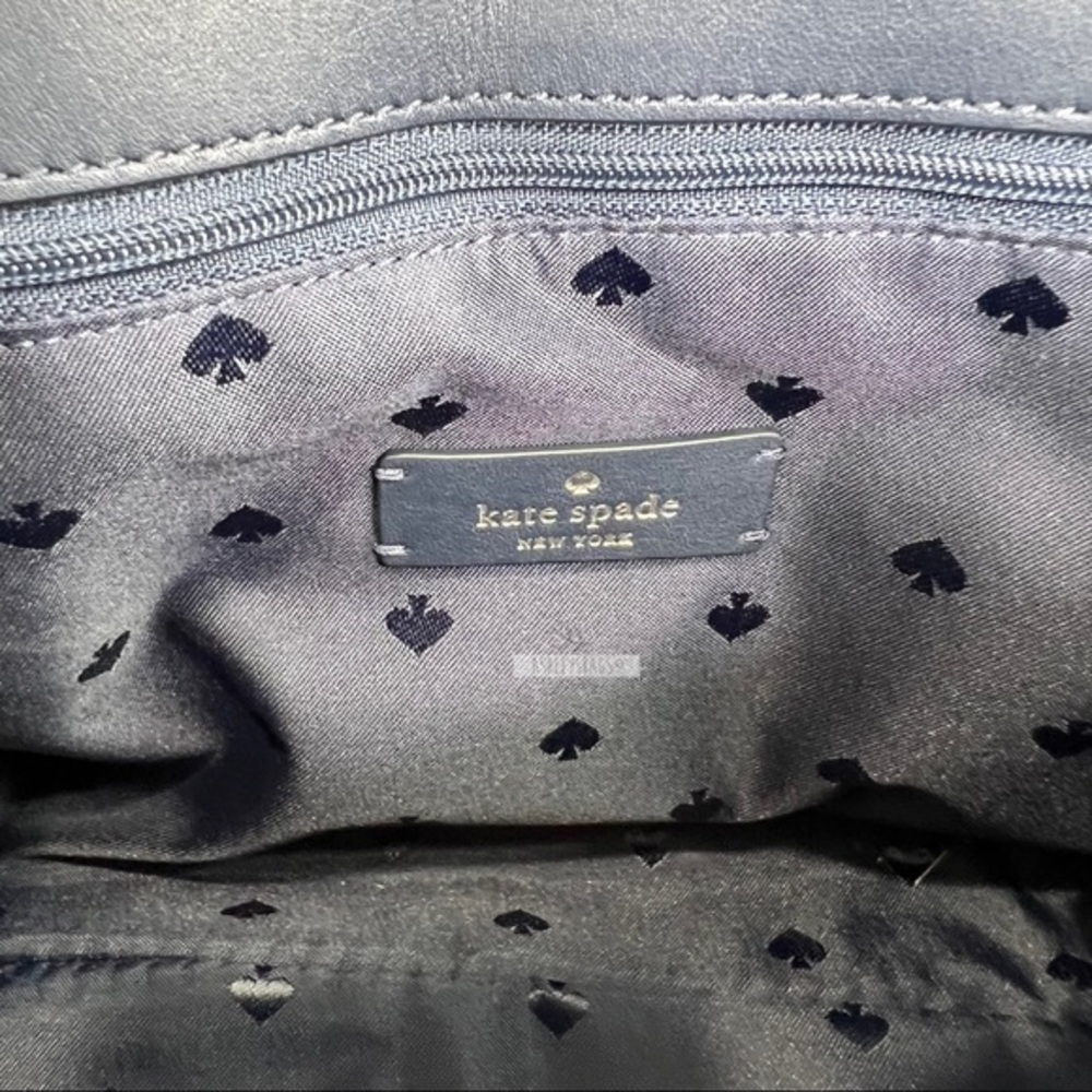 Kate Spade Natalia Denim Tweed Medium Flap Chain Shoulder Bag Crossbody - Picture 8 of 9